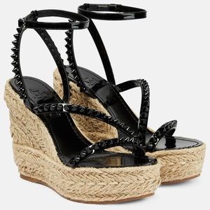 Christian Louboutin Mafaldina Zeppa 120 Black Platform Wedge Sandal Heel